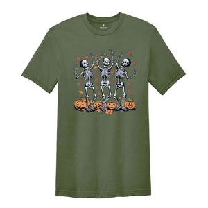 Dancing Skeletons Shirt, Halloween Party Shirt, Skeleton Shirt, Pumpkin Spice Shirt, Halloween Gift, Spooky Season Shirt, Retro Halloween