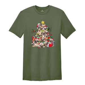 Pug Christmas Tree T-Shirt, Merry Pugmas T-Shirt, Funny Dog Shirt, Pug Lovers Tee, Christmas Crew Shirt, Christmas Tree Tee