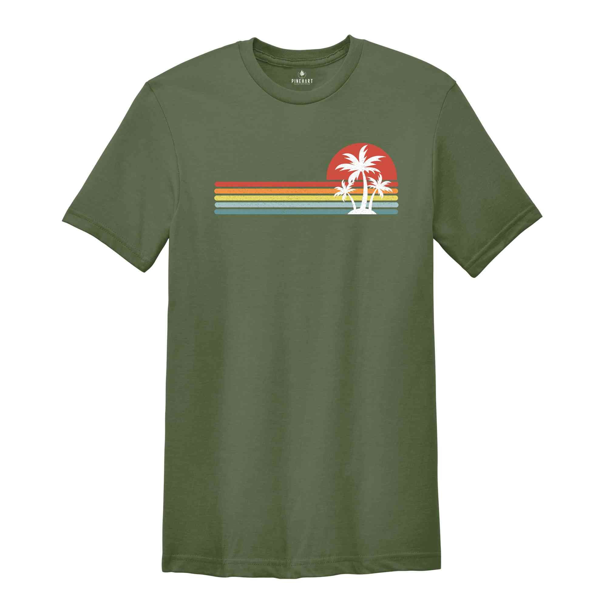 Retro Summer Shirt, Palm Tree Shirt, Beach Vibes Shirt, Beach Trip Shirt, Summer Vibes Shirt, Sunset Shirt, Hello Summer Shirt, Beachy Shirt