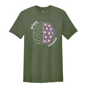 Epilepsy Awareness Shirt, Epilepsy Shirt, Motivational Shirt, Purple Ribbon Shirt, Awareness Gift, Flowers Shirt