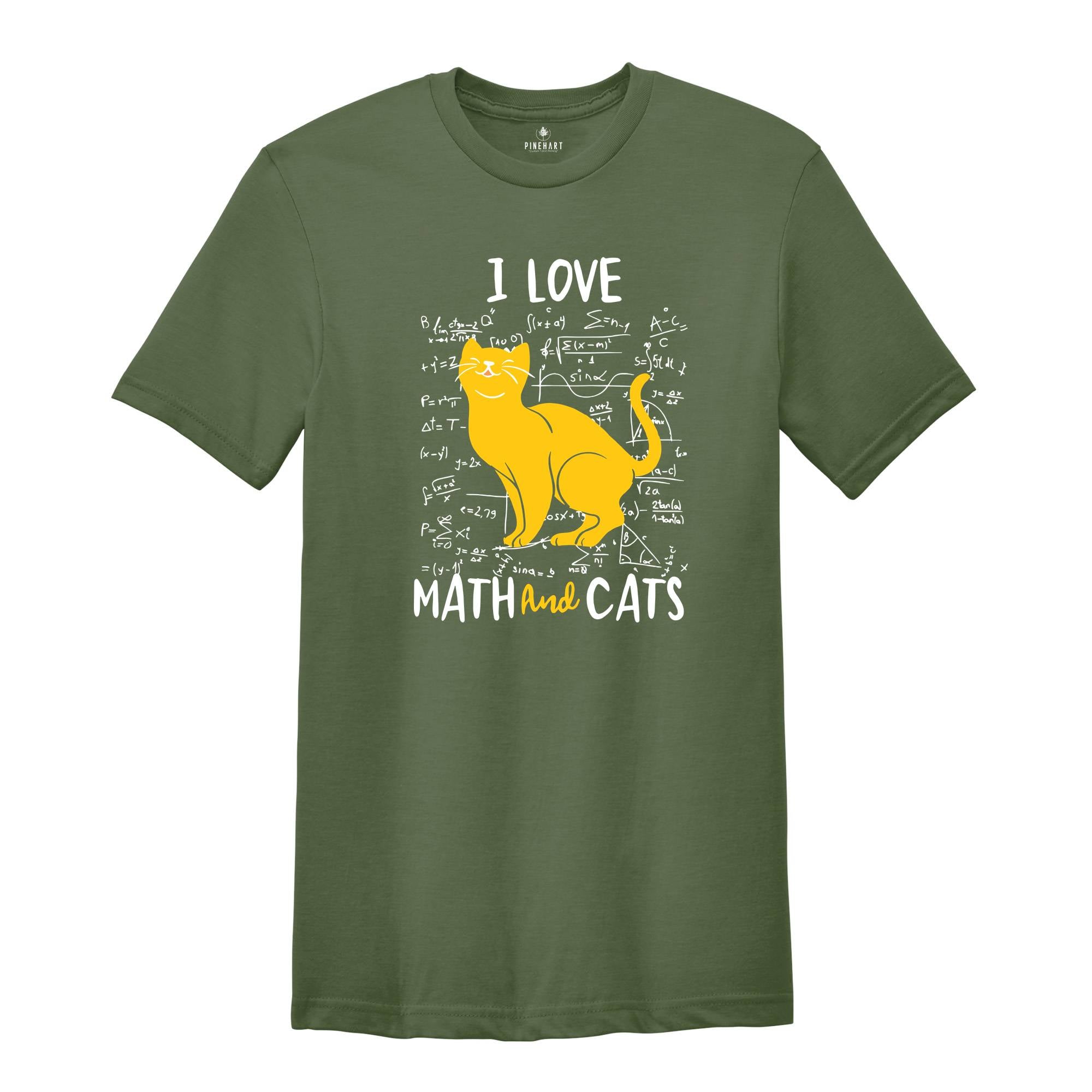 I Love Math And Cats Shirt, Math Shirt, Math Teacher Shirt, Cat Shirt, Cat Lover Gift, Math Teacher Gift