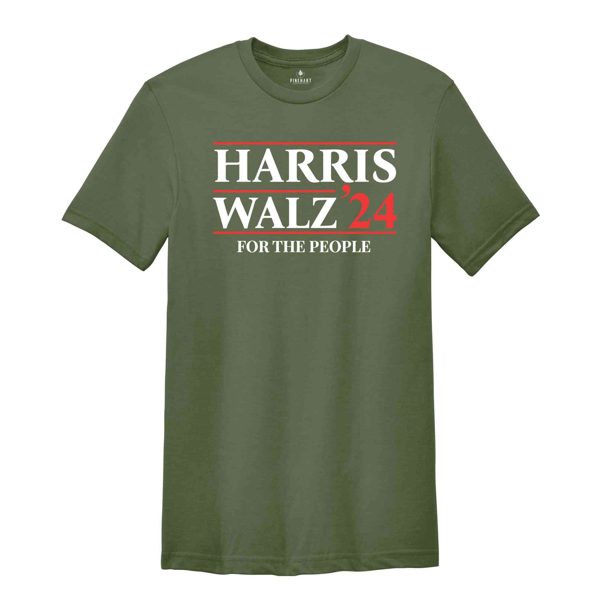 Harris Walz 24 For The People Shirt, Madam President Election T-Shirt, Retro Voting Tee, Democrat Gift For Kamala Harris Supporters