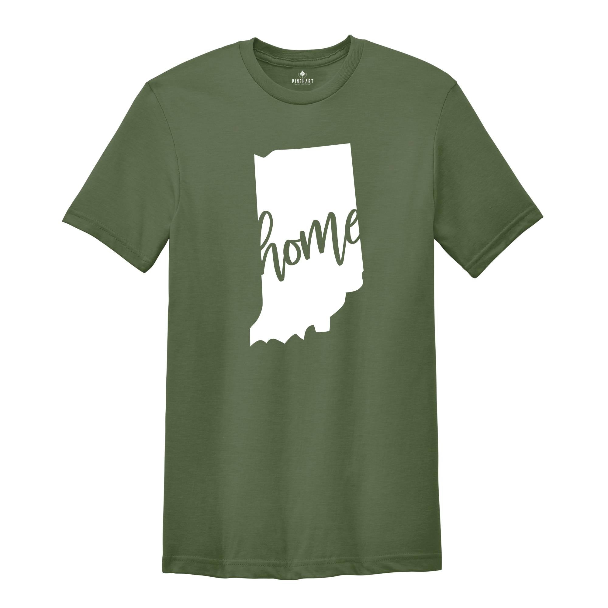 Indiana State Shirts, Indiana State Map Shirt, Indiana Travel Gifts, Indiana Apparel, Indiana Clothing, Indiana Travel T-Shirt