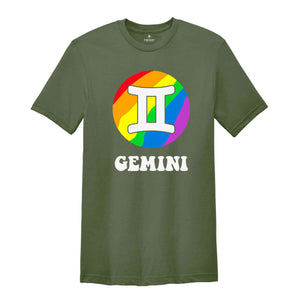 Gemini LGBT Shirt, Zodiac Sign Shirt, Gemini Birthday Shirt, LGBTQ Pride Shirt, Pride Month Shirt, Rainbow Shirt, Zodiac Tshirt