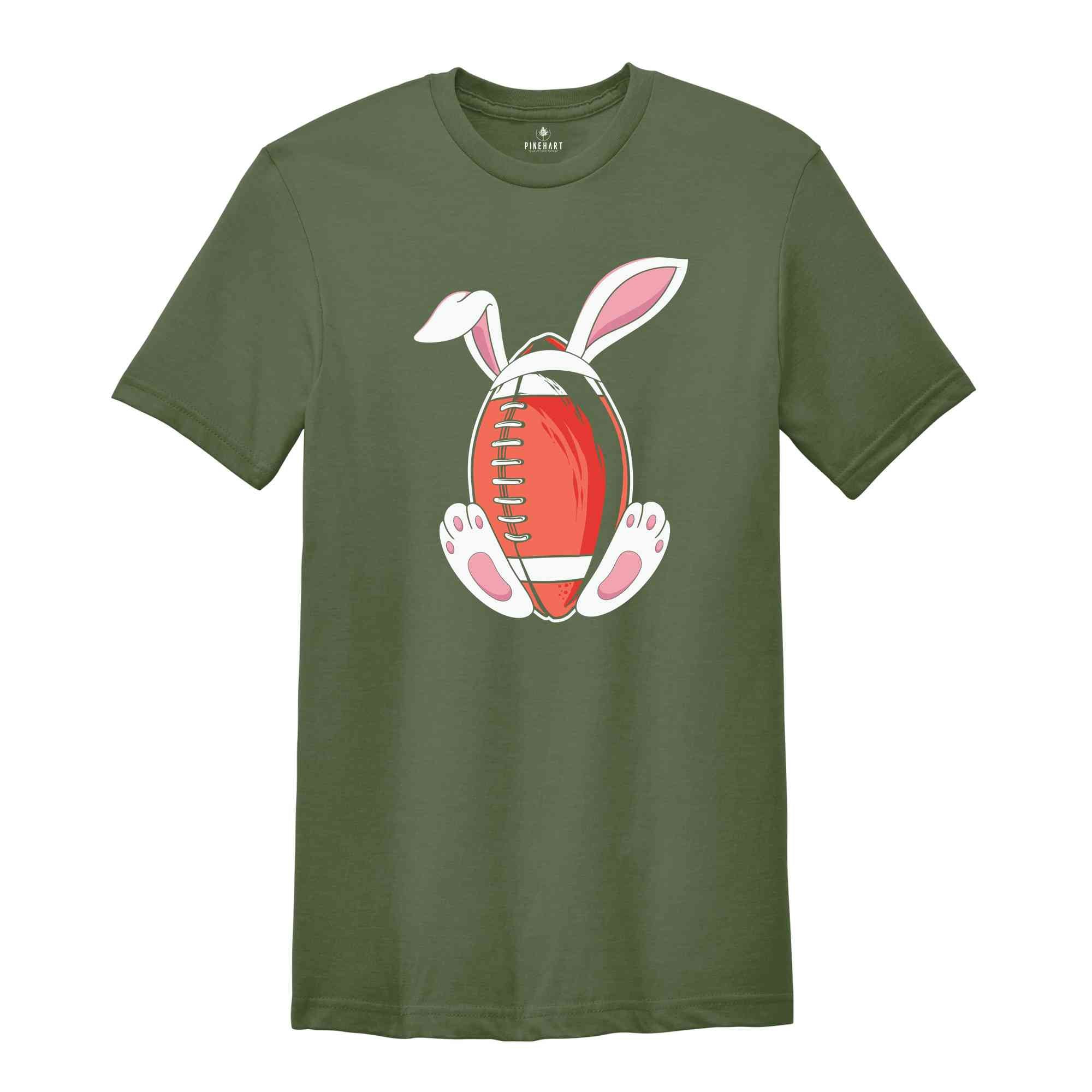 Easter Bunny Football T-Shirt, Easter Football Gift, Football Fan T-shirt, Matching Family Easter Tees, Funny Easter Tees