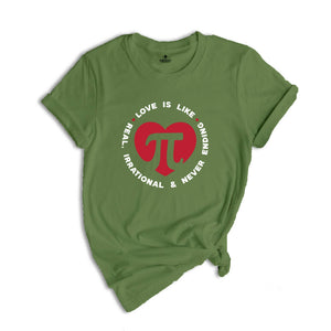 Pi Symbol Heart Shirt, Pi Symbol Math Teacher T-Shirt, Math Funny Tee, Funny Pi Day Shirts For Women, Math Lover Gift Shirts, School Shirt