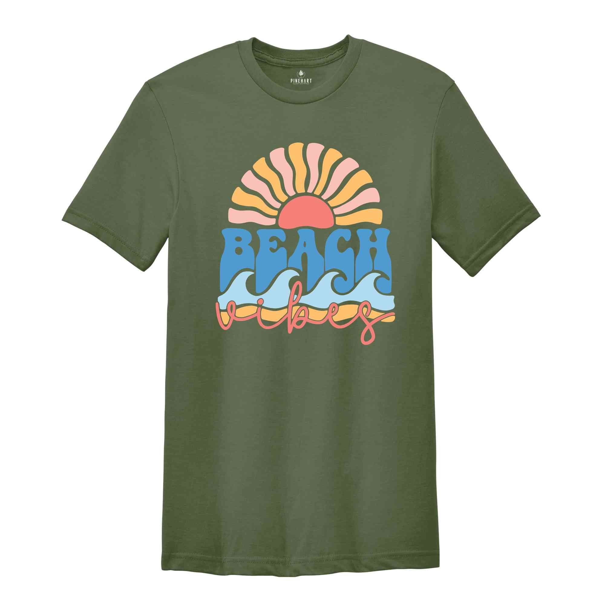 Beach Vibes Shirt, Summer Vibes Shirt, Beach Shirt, Tropical Sunset Shirt, Retro Summer Shirt, Boho Beach Vibes Shirt, Sunset Shirt