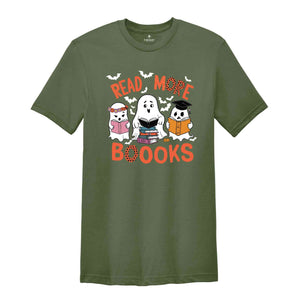 Read More Books Spooky Teacher Shirt, Halloween Shirt for Teacher, Teacher Halloween Shirt, Groovy Ghost Teacher Tshirt, Reading Teacher Tee