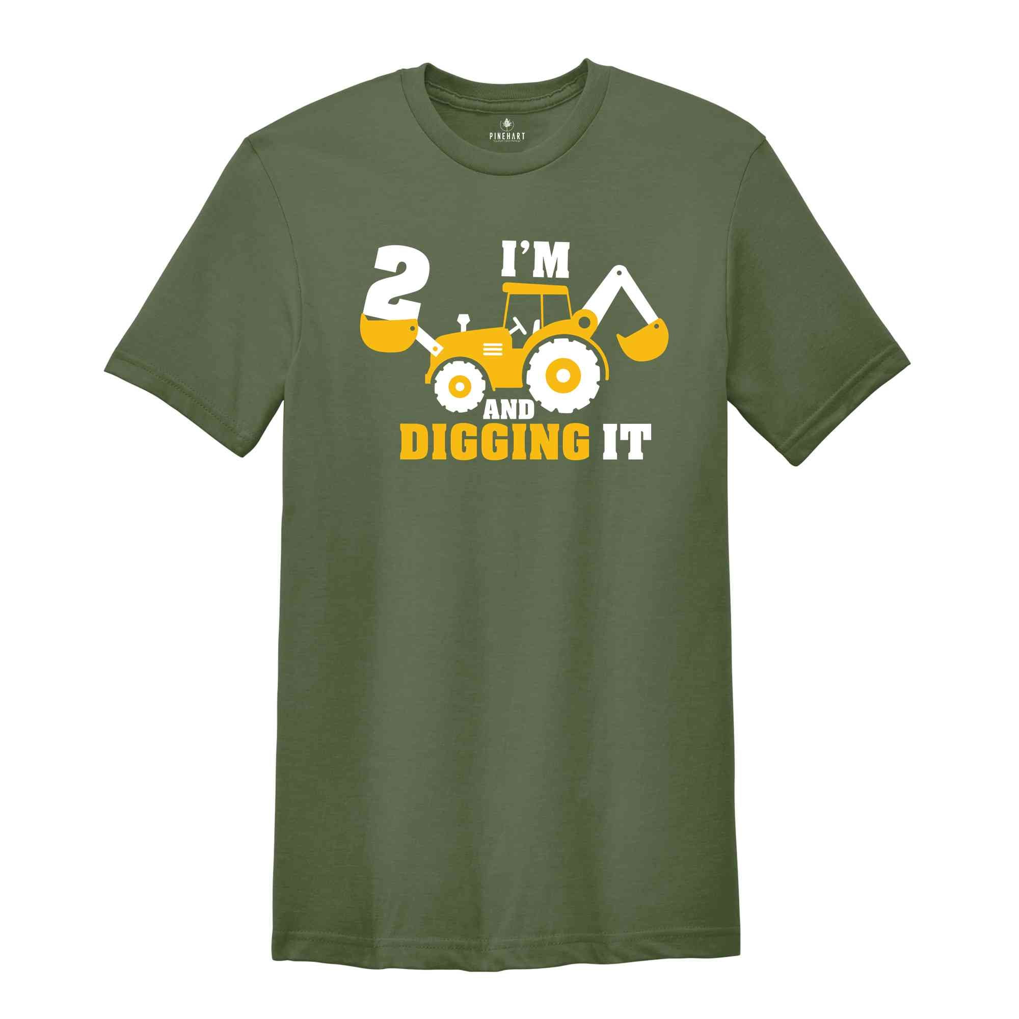 Construction Crew Shirt, Two and Diggin' It, Birthday Boy Shirt, Dump Truck Birthday, Excavator Birthday, Construction Crew Shirt