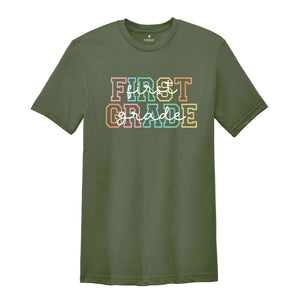 First Grade Shirt, 1st Grade Shirt, First Grade Teacher Shirt, Grade Rainbow Shirt, Teacher Gift, Kids First Grade Tee, Back To School