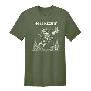 He is Rizzin Funny Easter Shirt of Jesus Playing Basketball, Retro Y2K Christian Faith Religious Shirt, Christian Easter Shirt