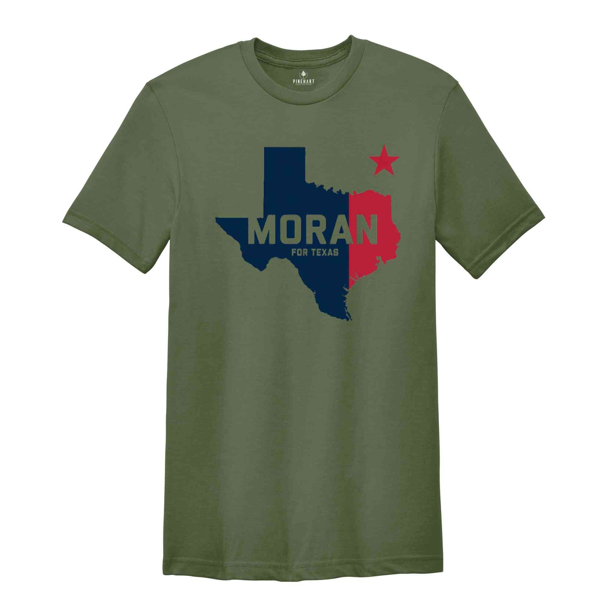 Nathaniel Moran for Texas 2024 Congressional Elections Campaign T-Shirt, Nathaniel Moran for Congress 2024 November Elections Tee