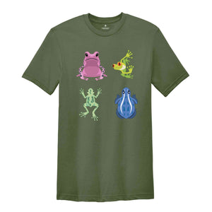 Colourful Frog Shirt, Frog Shirt, Womens Shirt, Cute Frog Shirt, Aesthetic Frog Shirt, Funny Frog Shirt