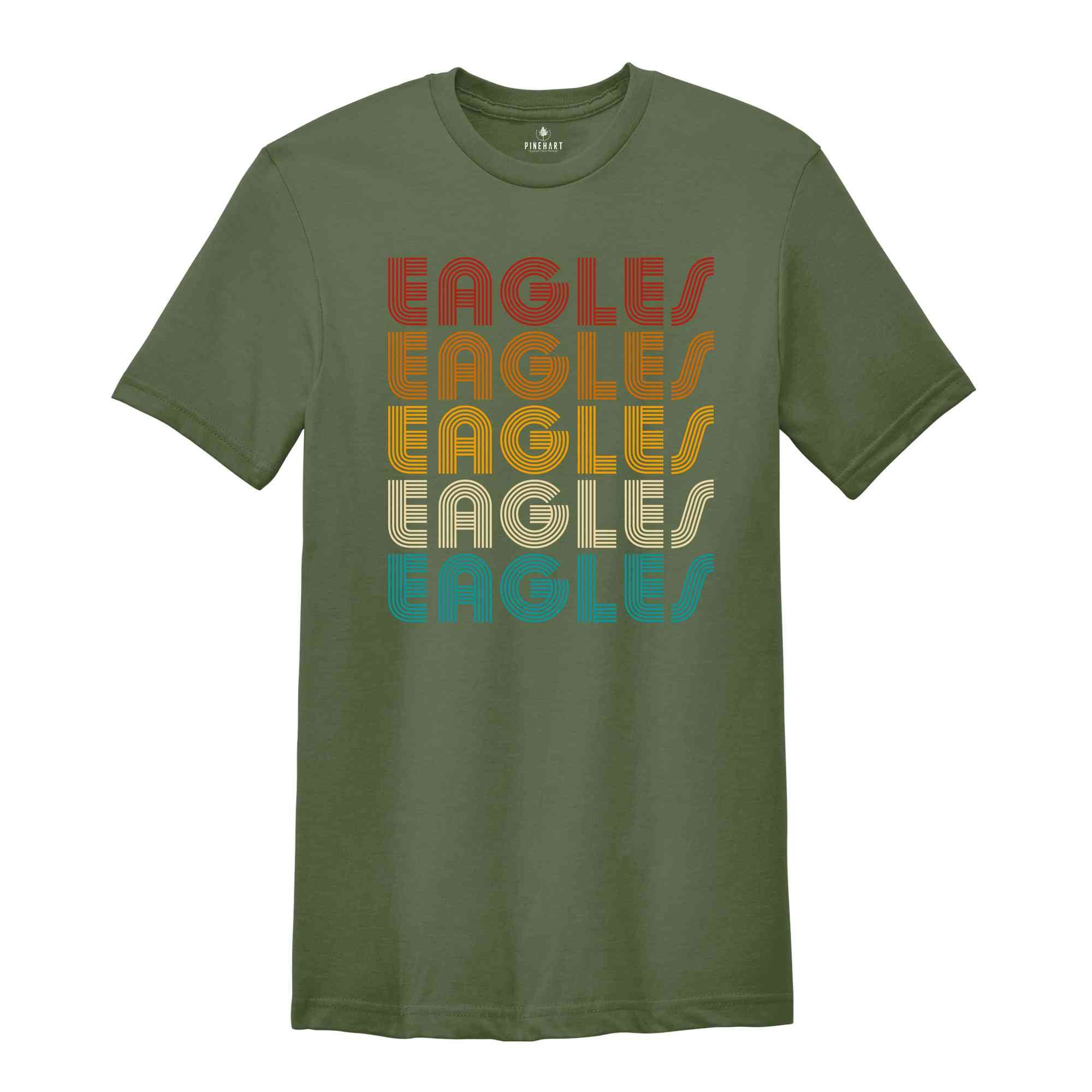 Retro Custom Shirts, Retro Custom Gifts, Eagles Team Shirt, Eagles Football Shirt, Eagles Fan Gift, Eagles School Tee, Eagle Mascot Shirt