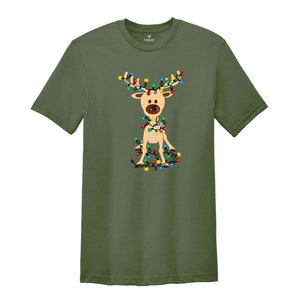 Reindeer Christmas Shirt, Christmas Lights and Reindeer Shirt – Celebrate the Holidays in Style