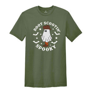 Boot Scootin Spooky Shirt, Cowboy Ghost Shirt, Cute Ghost Shirt, Western Halloween Shirt, Ghost Face Shirt, Spooky Season Shirt