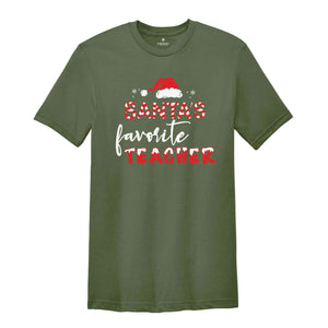 Santa's Favorite Teacher Shirt, Teacher Christmas Shirt, Teacher Gift, Christmas Gift, Holiday Shirt, Christmas Party Shirt, Happy Christmas