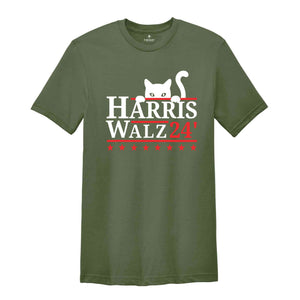 Harris Walz T-Shirt, Childless Cat Lady For Kamala Harris 2024 Tee, Kamala Harris Walz Shirt, Democrat Gifts For Kamala Supporters