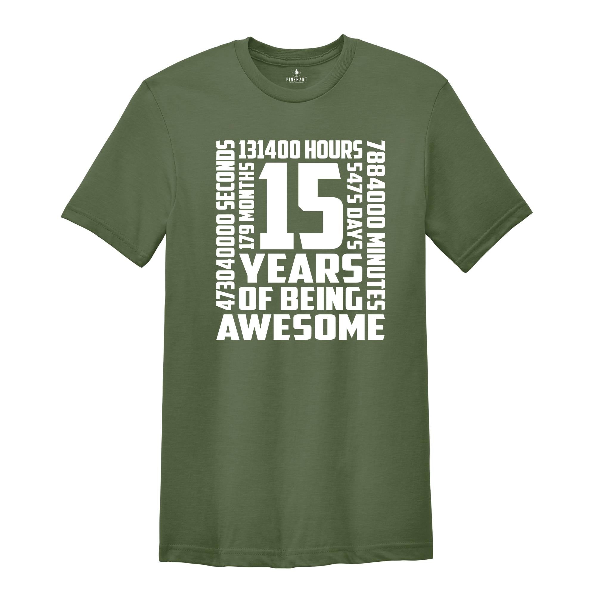 15th Birthday Shirt, 15 Years old Shirt, 15th Birthday Gift, Birthday Party Shirt, Born In 2008 Shirt, Hello Fifteen Sh