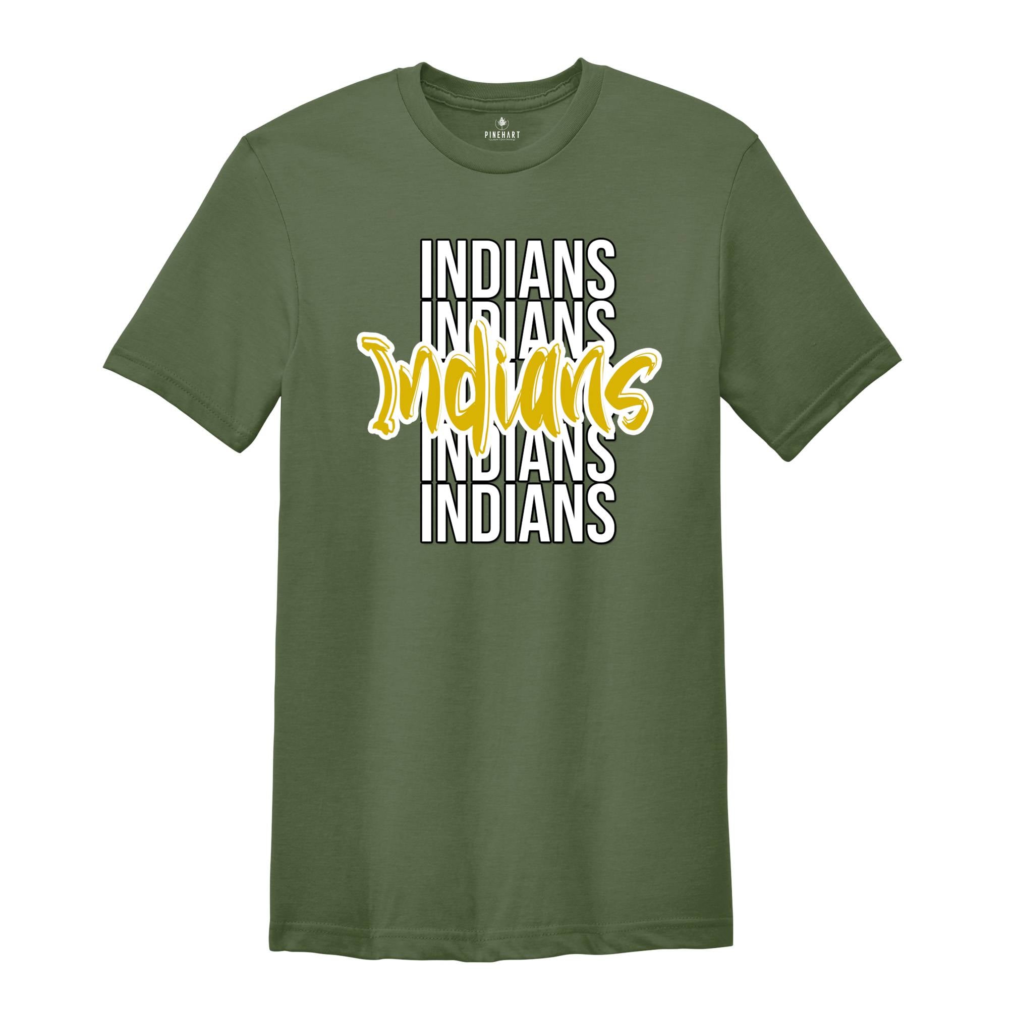 Team Mascot T-Shirt, Indians Team Shirt, Indians Football Tee, Indians Fan Gift, Indians School Tee, Indians School Spirit