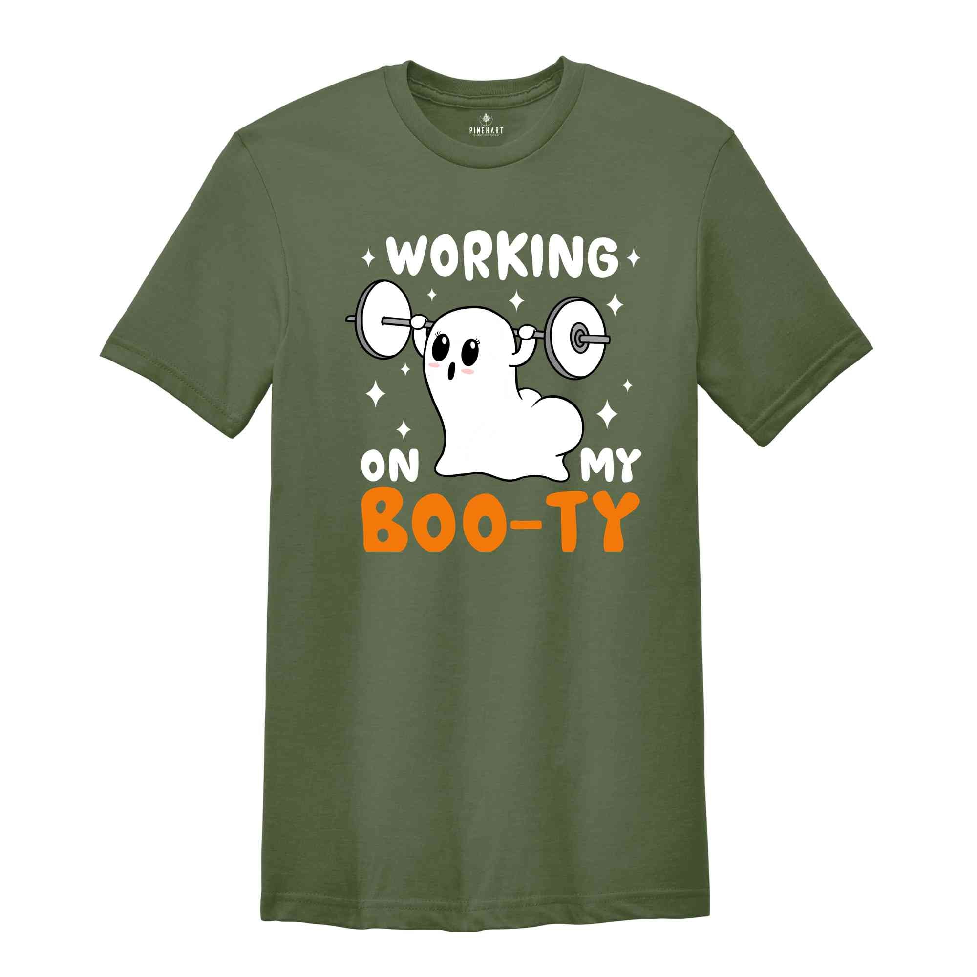 Working On My Booty Shirt, Girl Halloween Shirt, Gym Girl Shirt, Funny Halloween Tee, Spooky Season Shirt, Cute Halloween Tee, Fitness Shirt