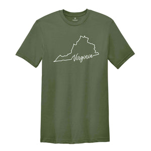 Virginia State Shirt, The USA State Shirt, Virginia USA Shirt, Virginia Map Outline Shirt, US Outline Shirt, United States Shirt