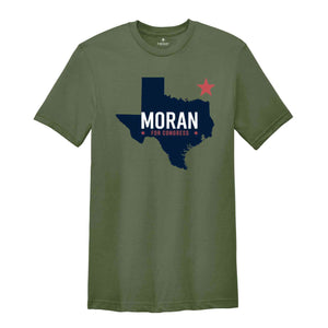 Nathaniel Moran for Congress 2024 November Elections Campaign T-Shirt, Nathaniel Moran for Texas Congressional Elections T-Shirt