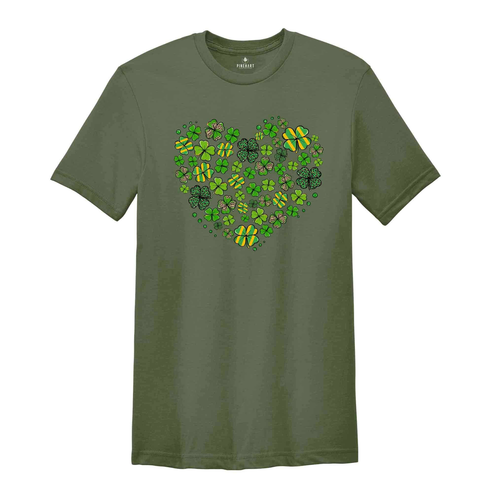 Saint Patricks Day Heart Shirt, Shamrock Heart Shirt, St. Patricks Day Tshirt, Shamrock Shirt, Patrick's Day Shirt