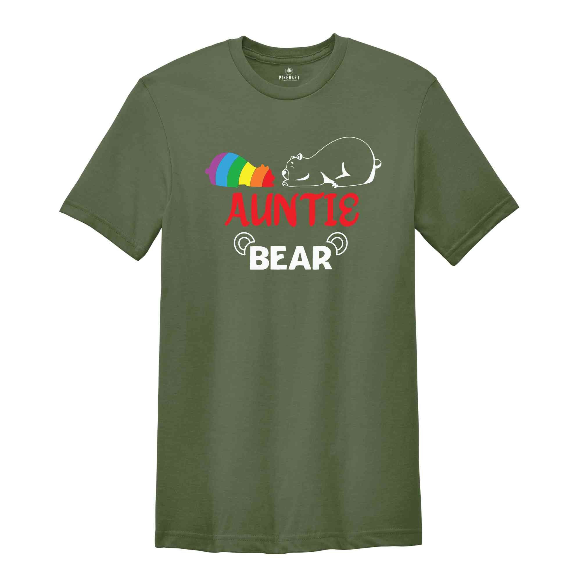 Auntie Bear LGBT Shirt, Support LGBT Shirt, Pride Month Shirt, Queer Shirt, Gay Pride Shirt, Rainbow Shirt, Equality Shirt, Pride Ally Shirt