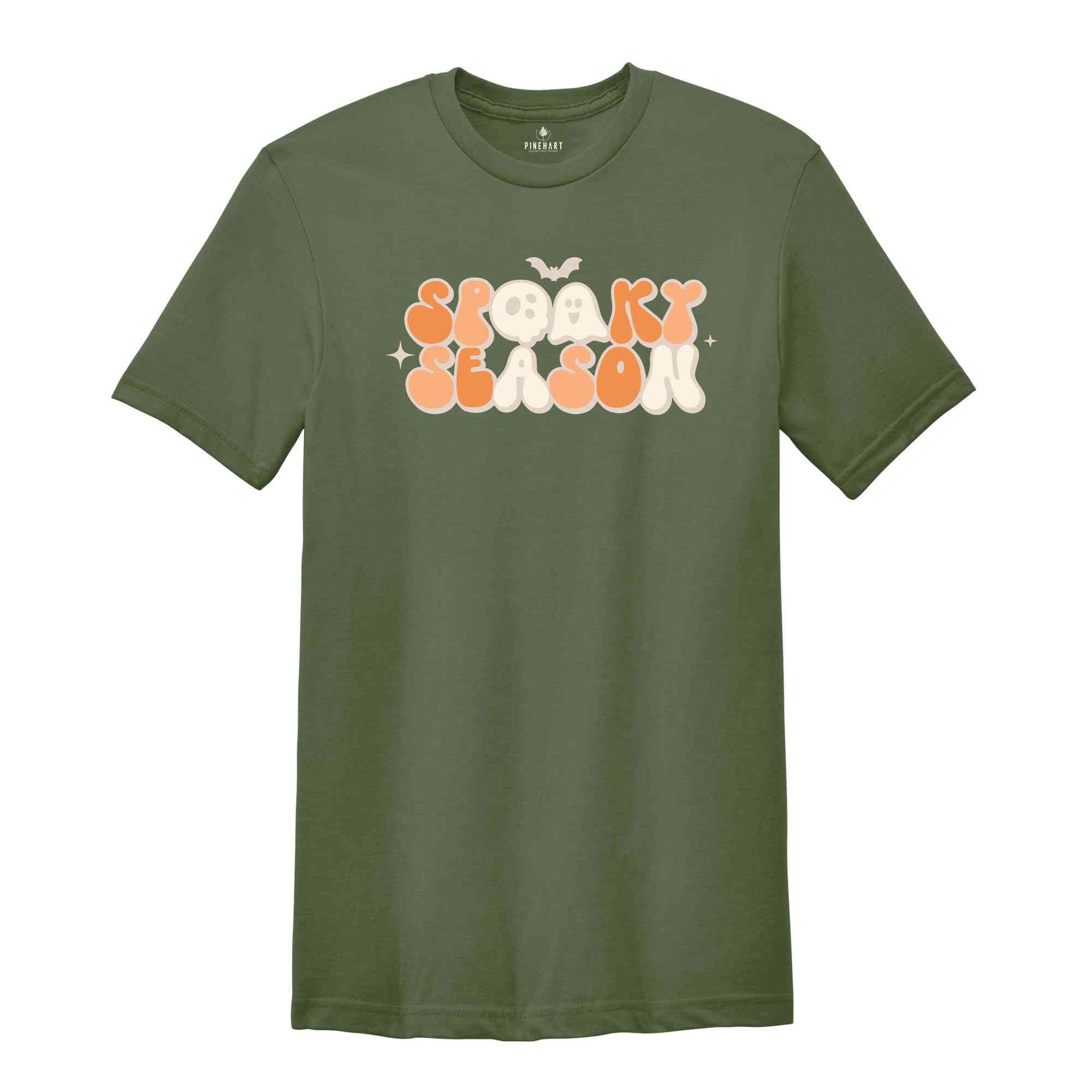 Retro Spooky Season Shirt, Spooky Season Shirt, Halloween Shirt, Fall Shirt, Trick Or Treat Shirt, Ghost Shirt, Skull Shirt, Bat Shirt