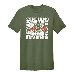 Indians Shirt, Indians Football Shirt, Indians Baseball Shirt, Indians Mascot Shirt, Indians Team Shirt, Indians Cheer Shirt