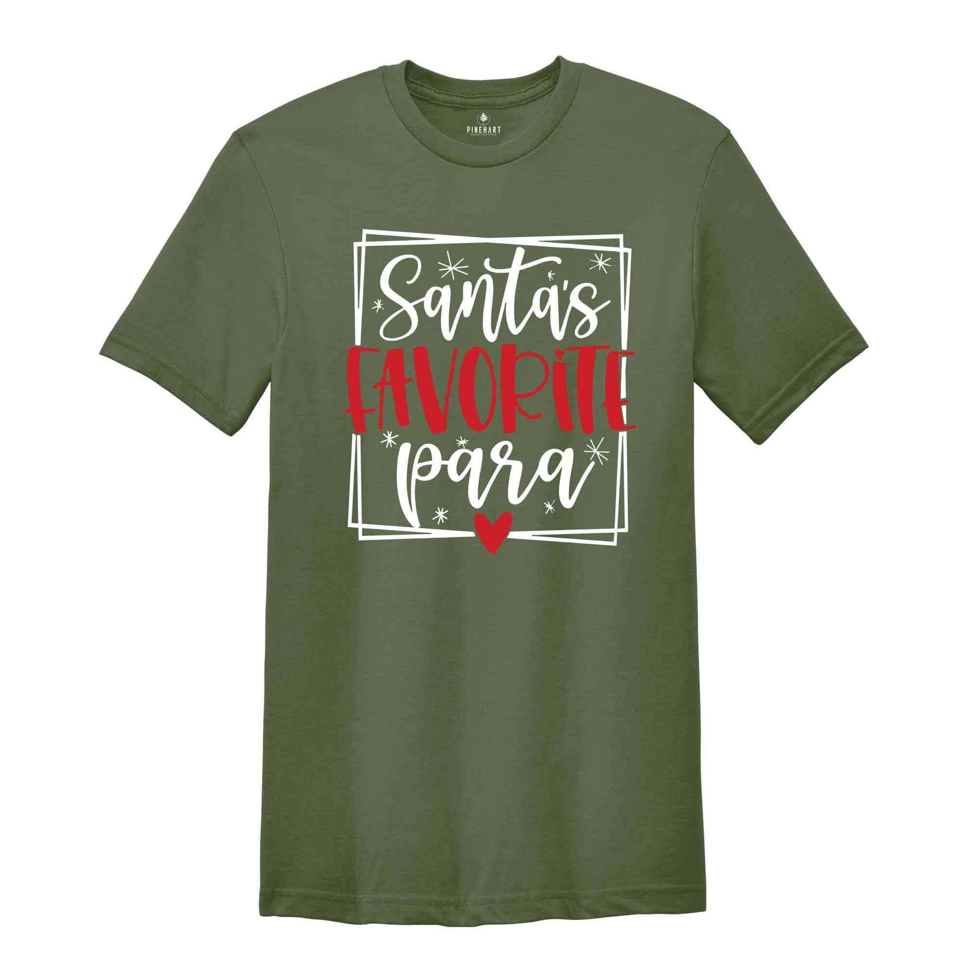 Santa's Favorite Para Shirt, Christmas Paraprofessional Tee, Teacher Matching , Christmas Teacher, Paraprofessional Gift, Christmas Para Tee