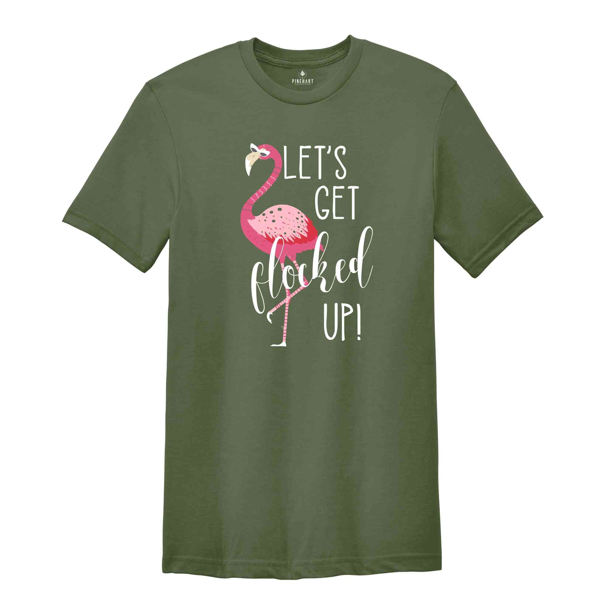 Summer T-Shirt, Flamingo Shirt, Summer Graphic Tees, Retro Shirt, Gift for Her, Summer Clothing, Shirt for Women, Flamingo Outfit