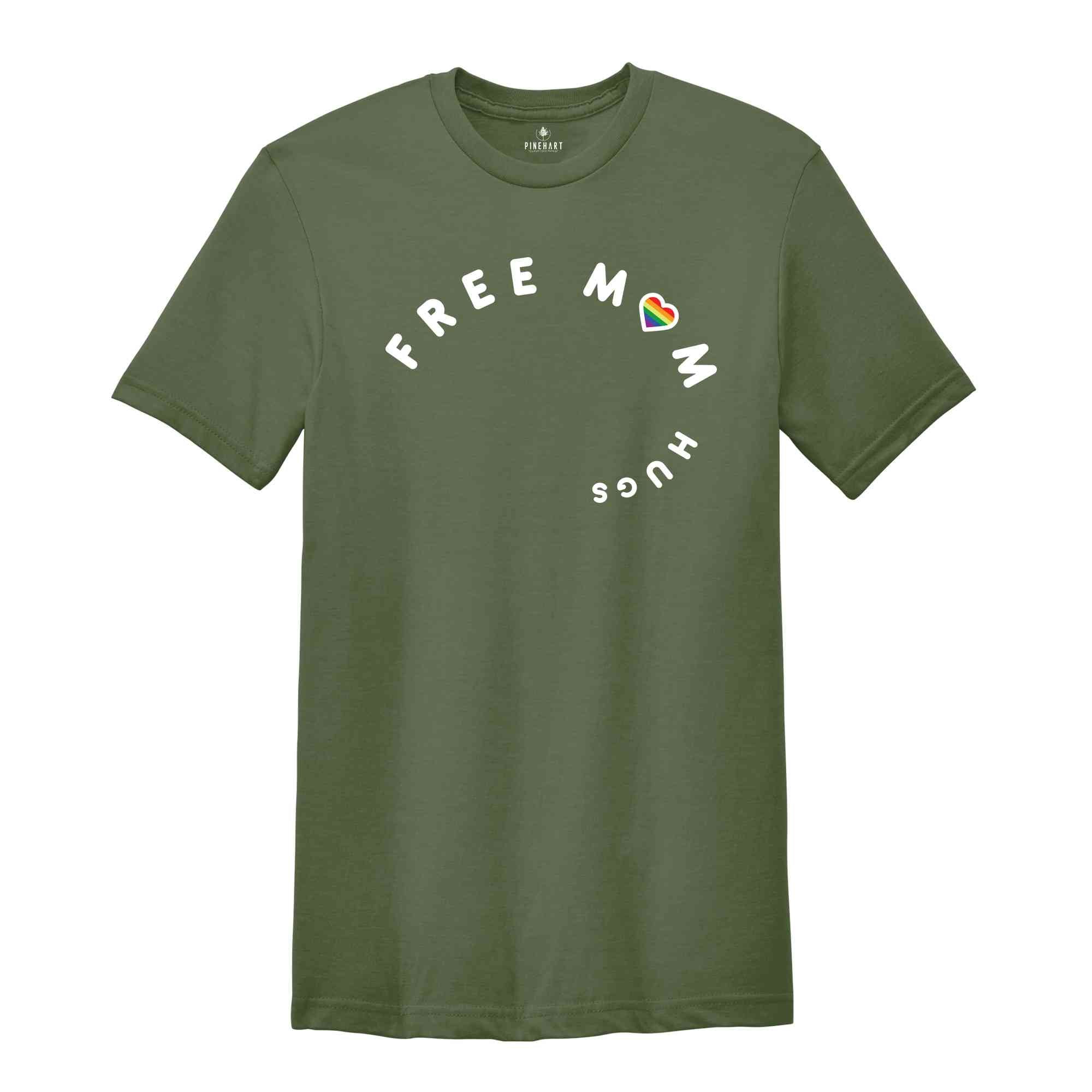 Free Mom Hugs Shirt, Pride Tie Dye Shirt, Pride Month Shirt, Pride Ally Shirt, Tie Dye Shirt, Love Is Love, Rainbow Shirt, LGBTQ Support