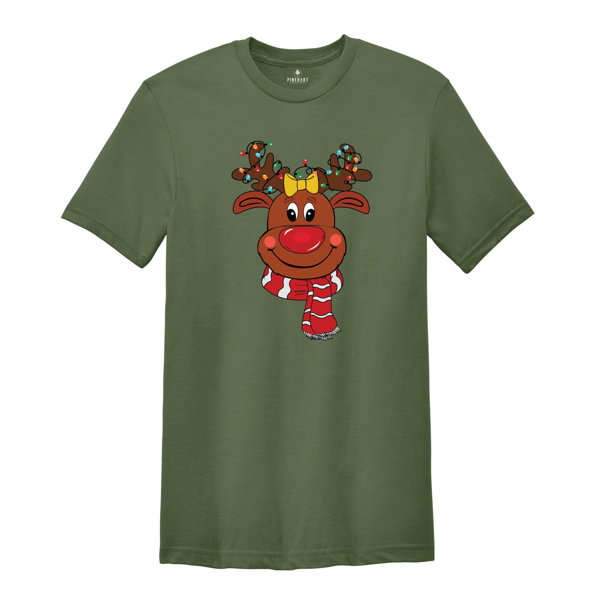 Reindeer Christmas Lights T-Shirt, Cute Christmas Lights Shirt, Reindeer Christmas Tee, Christmas Holiday Gifts