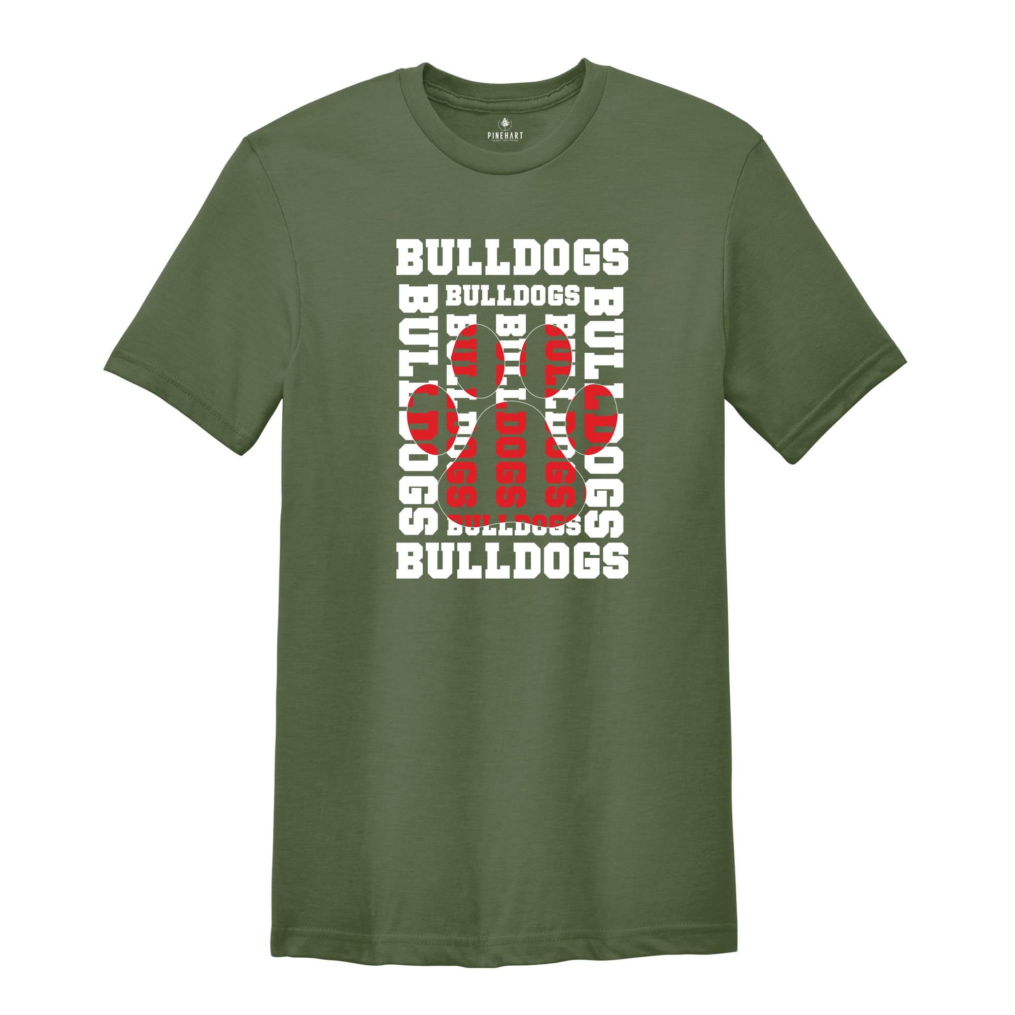 Stacked Bulldogs Paw, Bulldogs Mascot Shirt, Bulldogs Lover Shirt, Bulldogs Cheer Tee, School Spirit Shirt, Bulldogs School Team Shirt,