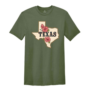 Texas Map Shirt, Texas Cactus TShirt, Texas Home T Shirt, Home State Shirts, Texan Girl Shirt, Texas Lover Gift, Cactus T Shirt