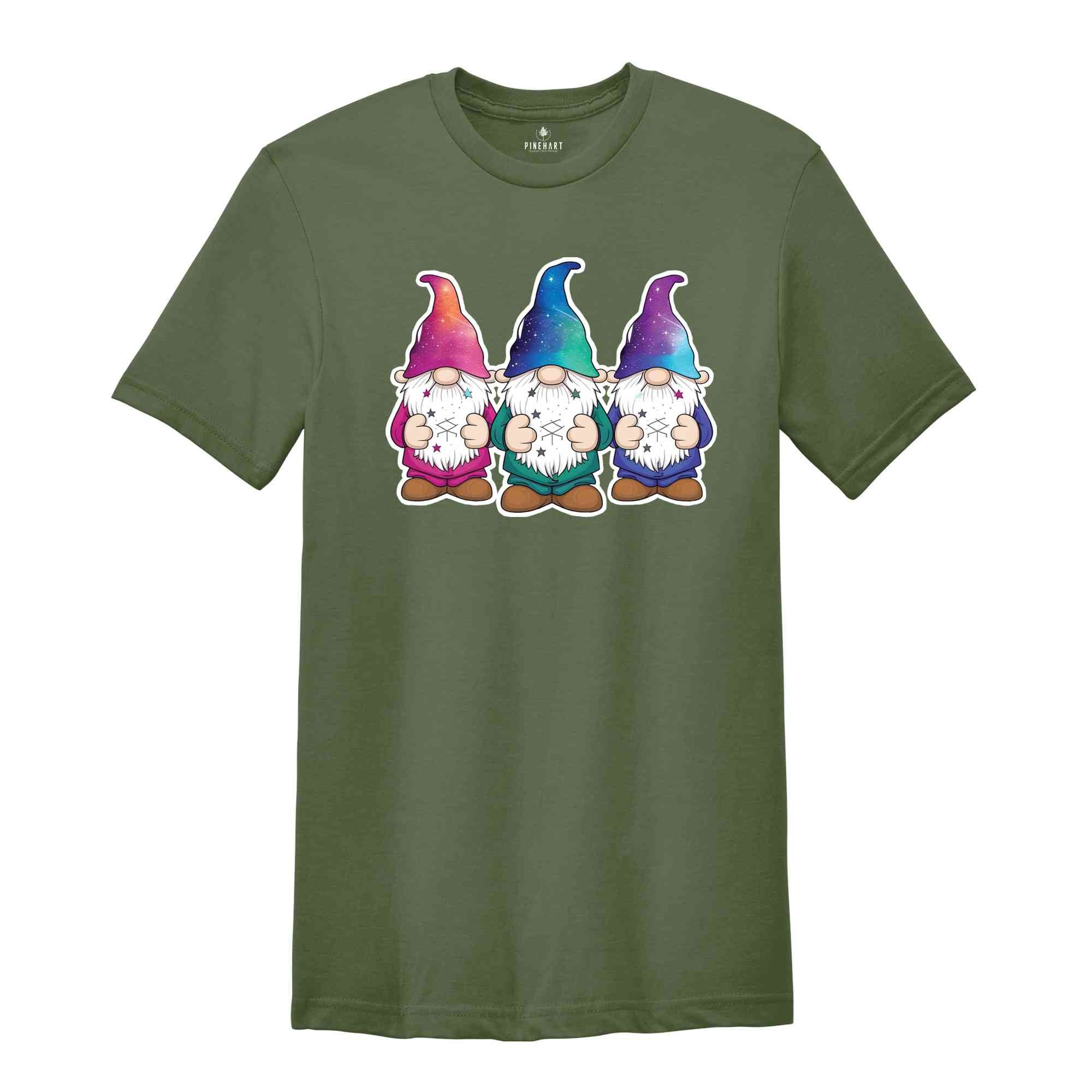 Three Cute Gnomes Shirt, Gnome Shirt, Astrology Gnomes Shirt, Crystals Shirt, Celestial Gnomes Shirt, Galaxy Gnomes Shirt