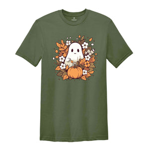 Retro Halloween Pumpkin Shirt, Vintage Floral Halloween Shirt, Retro Ghost Shirt, Vintage Ghost Shirt, Halloween Gifts