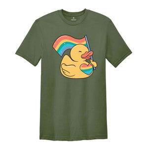 Cute Duck Shirt, Cute LGBT Shirt, LGBTQ Pride Shirt, Pride Ally Shirt, Pride Flag Shirt, Gay Shirt, Lesbian Shirt, Pride Shirt