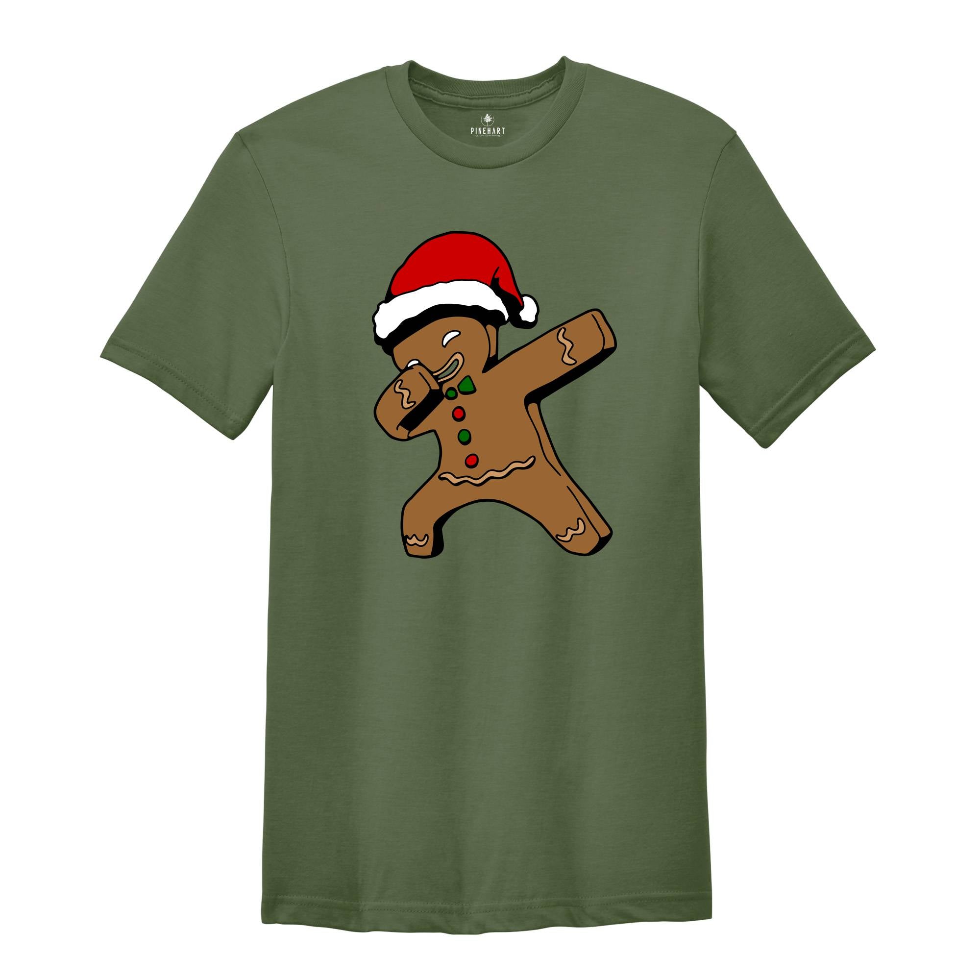 Gingerman Dabbing Santa Hat Shirt, Family Christmas Shirt, Christmas Pajamas, Matching Christmas, Christmas Party Gift