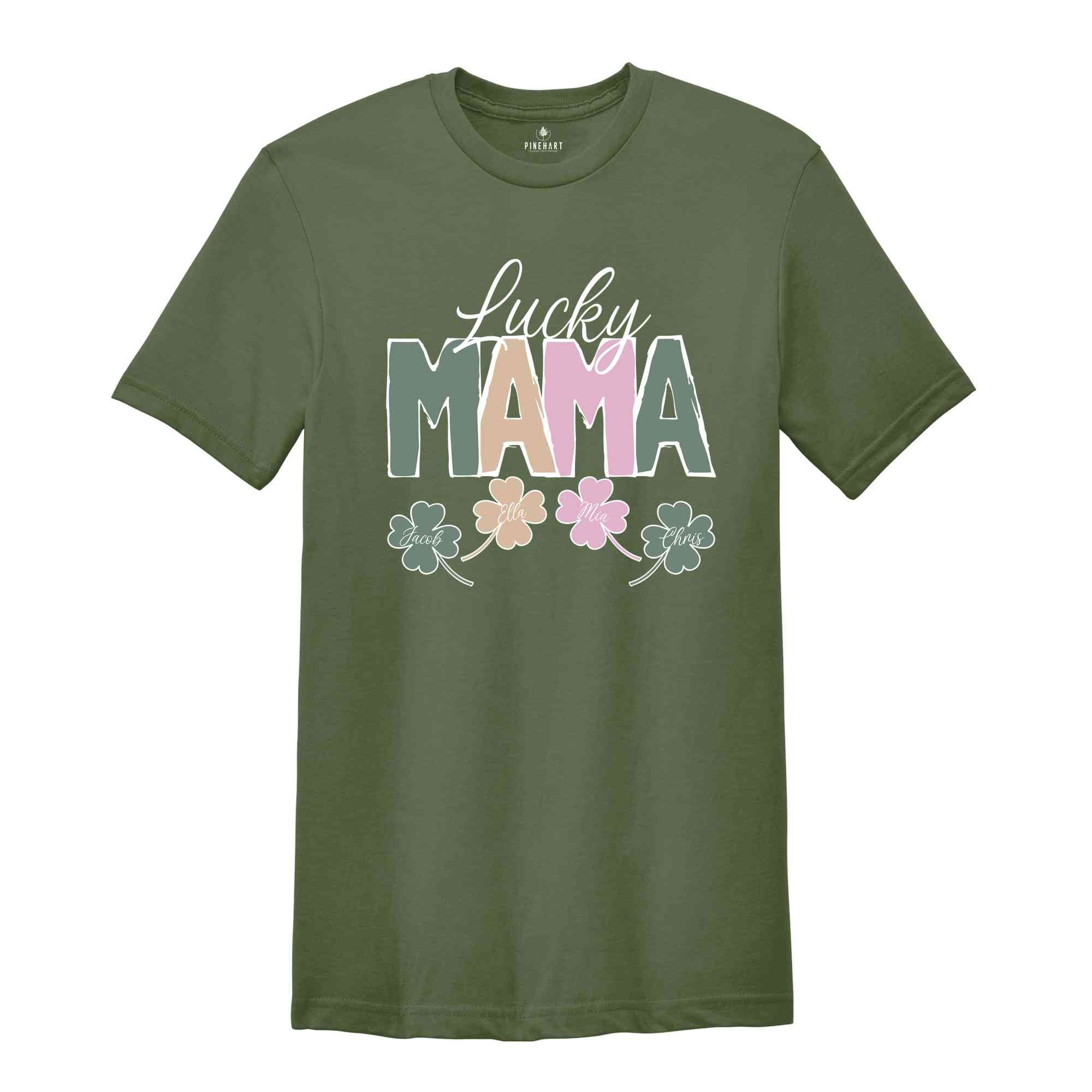 Lucky Mama St. Patrick's Custom Shirt, Mama Shirt, Lucky Mama Tee, St. Patrick's Shirt, Custom Shirt, Clover Shirt, Lucky Mama Custom Tee