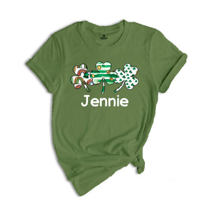 Custom Shamrock Name Shirt, Custom Name St Patrick's Day, Personalized Clover Shirt, Irish Shirt, Lucky Shirt, Shamrock Shirt, Custom Name