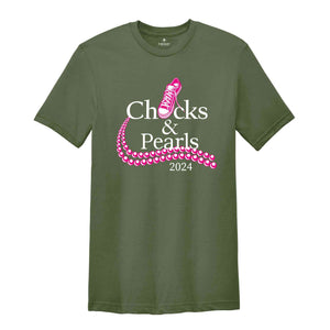 Chucks & Pearls 2024 Election T-Shirt, Kamala Harris Tee, Kamala Harris President 2024 Shirt, Usa Elections Gifts