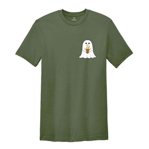 Halloween Pocket Ghost Shirt, Little Ghost Coffee Shirt, Ghost Pocket Shirt, Spooky Season Shirt, Halloween Shirt, Cute Ghost Shirt