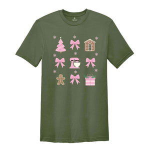 Pink Christmas Cookie Shirt, Bow Baking Shirt, Baker Shirts, Baking Gifts, Cookie Shirt, Baking Gifts, Baking Lover Shirt