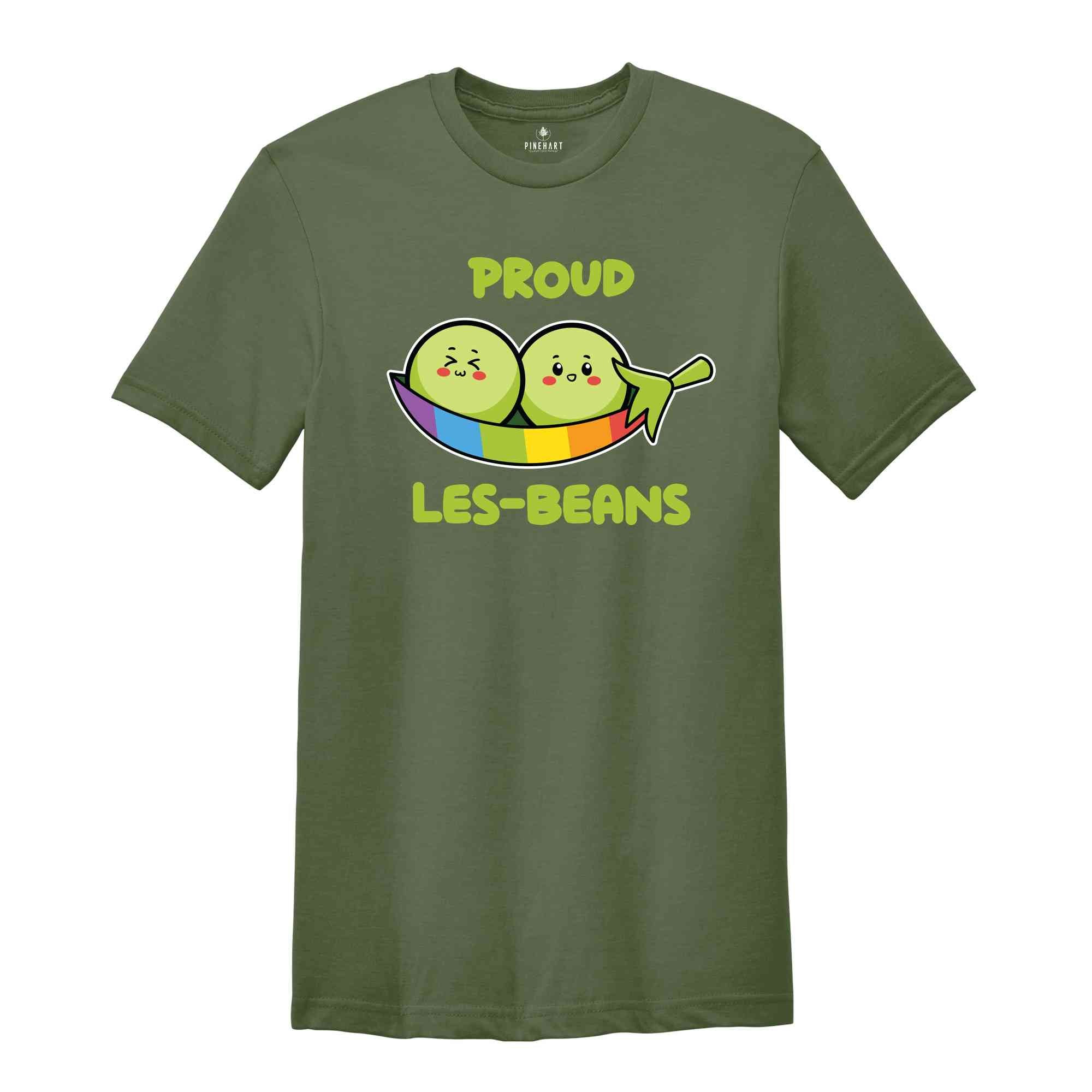 Proud Les-Beans, Funny LGBT Shirt, Funny Lesbian Gift, Animal Lover Shirt, Cute LGBT Shirt, Pride Rainbow Shirt, Lesbian Shirt