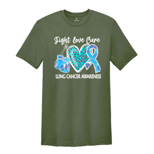 Lung Cancer Awareness Shirt, Cancer Support Clothing, Heart T-Shirt, Gifts for Cancer Warrior, Cancer Ribbon T-Shirt, Shirts for Womens