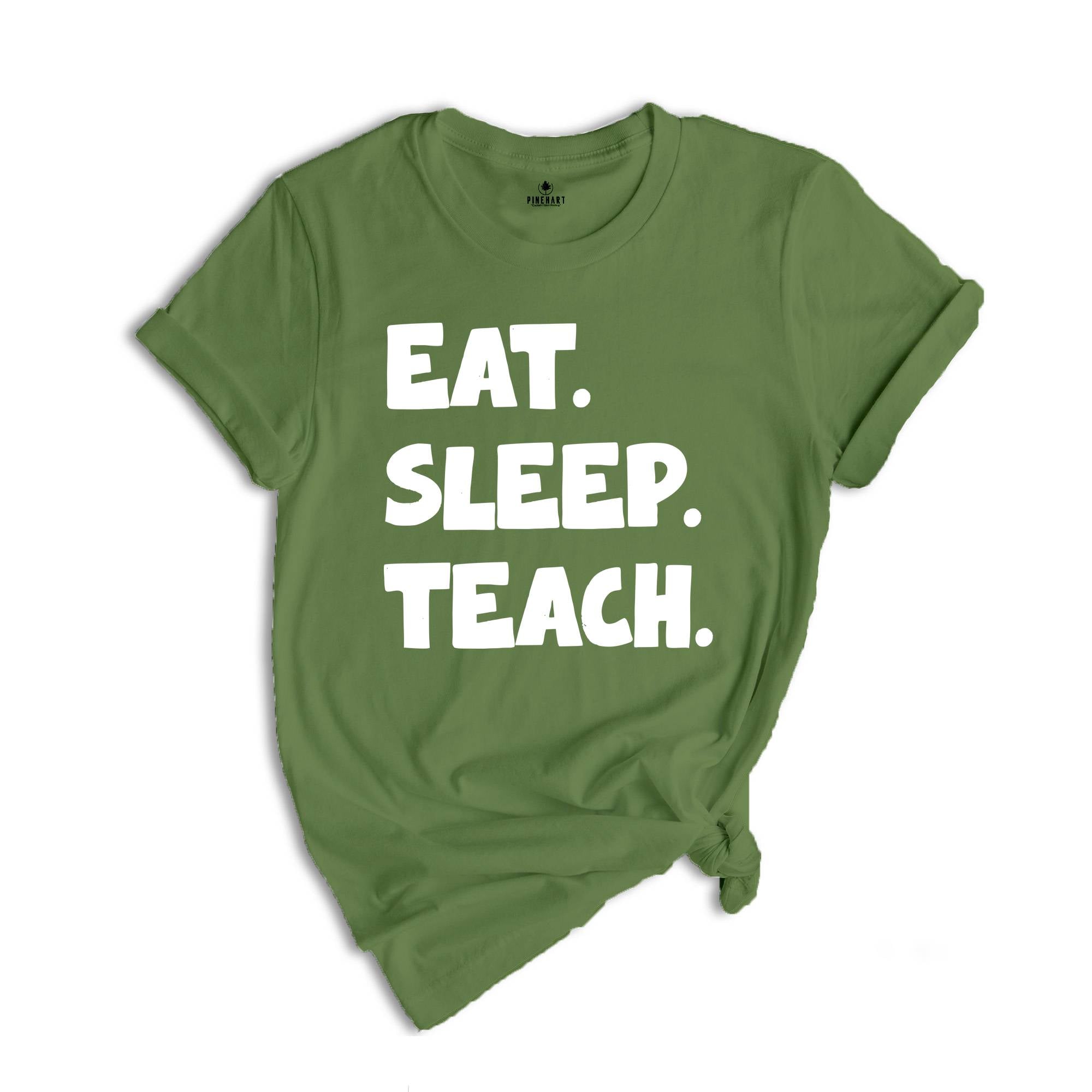 Teacher Tee shirt,Eat Sleep Teach T-Shirt - Funny Teacher Shirt, Casual Teaching Tee, Gift for Educators, Unisex Teacher Life Shirt