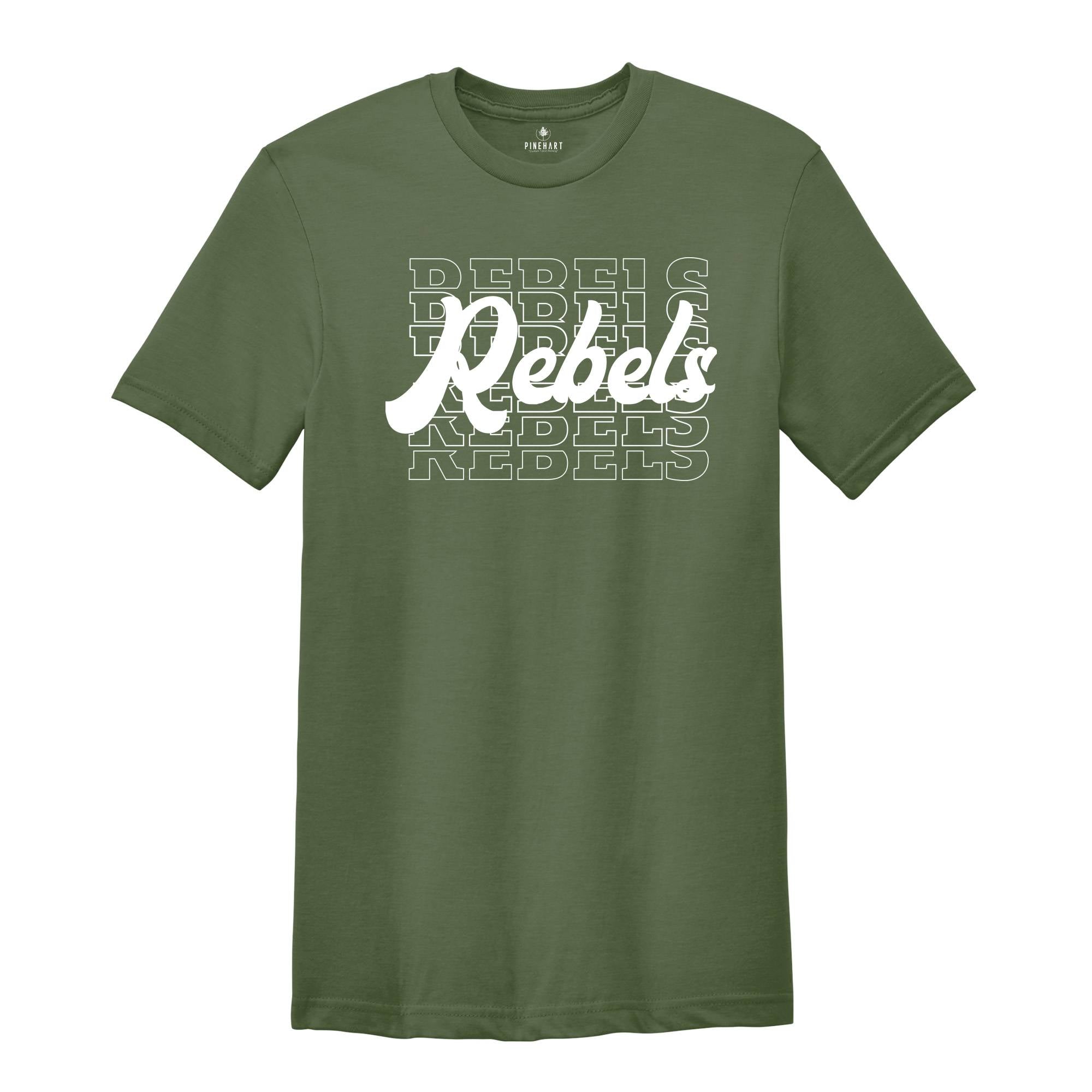 Team Mascot Shirt, Rebels Team Shirt, Rebels Team Spirit Shirt, Rebels Fan Shirt, Rebels School Shirt, Rebels School Spirit